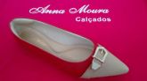 Sapatilha Napa Vermelho/Verniz Off White com Fivela - Bico Fino